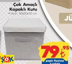 ÇOK AMAÇLI KAPAKLI KUTU 30X30X30 CM